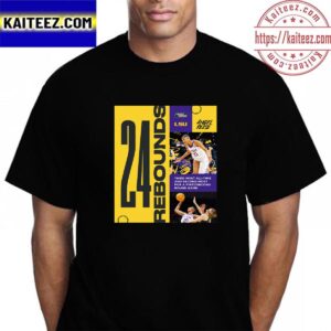Angel Reese 24 Rebounds With LSU Womens Basketball In NCAA March Madness Vintage T-Shirt