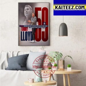 Arizona Wildcats Mens Basketball Head Coach Tommy Lloyd Most Wins In NCAA History Art Decor Poster Canvas