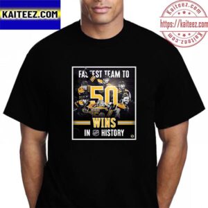 Boston Bruins Fastest Team To 50 Wins In NHL History Vintage T-Shirt