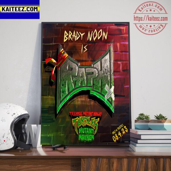 Brady Noon Is Raphael In Teenage Mutant Ninja Turtles Mutant Mayhem Art Decor Poster Canvas