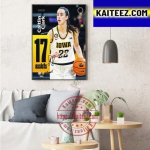 Caitlin Clark 17 Assists In The Big Ten Womens Basketball Tournament Art Decor Poster Canvas