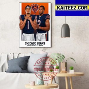 Chicago Bears Justin Fields And D J Moore New Dynamic Duo Art Decor Poster Canvas