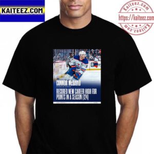 Connor McDavid New Career High For Points In A Season With Edmonton Oilers In NHL Vintage T-Shirt