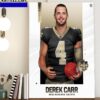 Derek Carr Welcome To New Orleans Saints NFL Art Decor Poster Canvas
