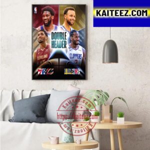 Double Header NBA The Playoff Race Heats Up Art Decor Poster Canvas