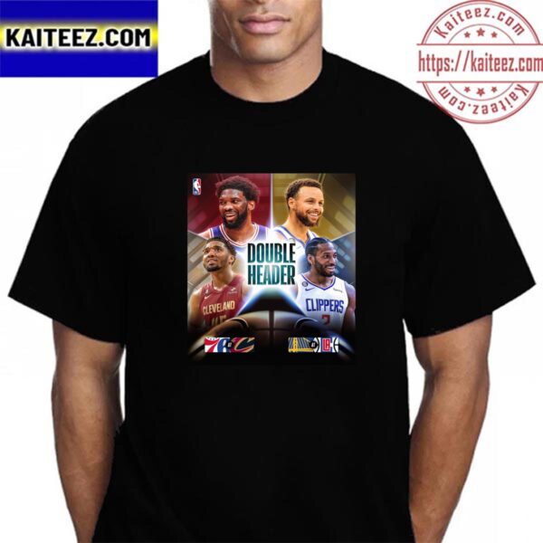Double Header NBA The Playoff Race Heats Up Vintage T-Shirt