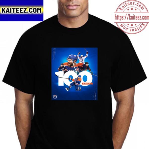 Edmonton Oilers Leon Draisaitl Has Hit 100 Points On The NHL Season Vintage T-Shirt