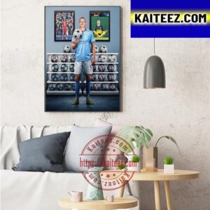 Erling Haaland Hits 30 UCL Goals At 22 Years Old Art Decor Poster Canvas