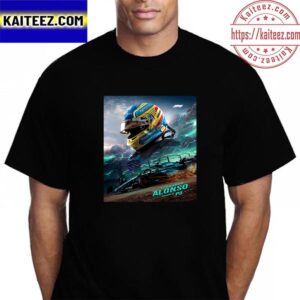 Fernando Alonso Of Aston Martin Aramco Cognizant F1 Team In F1 Bahrain GP Poster Vintage T-Shirt