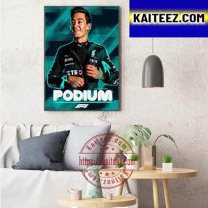 George Russell Podium In Jeddah Saudi Arabian GP F1 Art Decor Poster Canvas