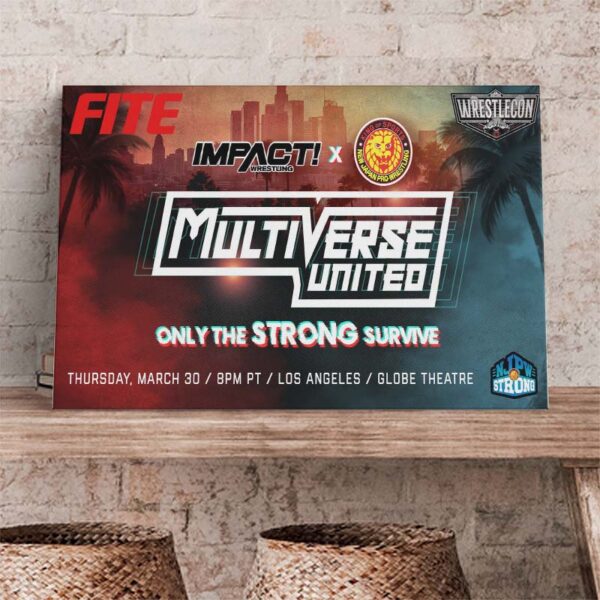 Impact Wrestling x NJPW Strong Multiverse United Strong Survive 2023 Poster Canvas