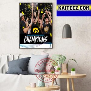 Iowa Hawkeyes Womens Basketball 2023 BIG Ten Womens Basketball Tournament Champions Art Decor Poster Canvas