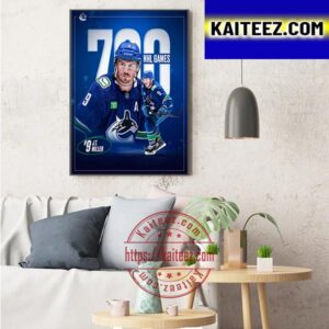 J T Miller 700 NHL Games With Vancouver Canucks Art Decor Poster Canvas
