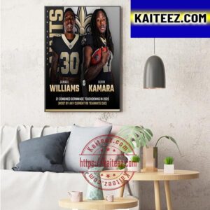 Jamaal Williams And Alvin Kamara RB Teammate Dou New Orleans Saints NFL Art Decor Poster Canvas