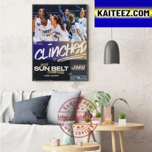 James Madison Womens Basketball Are 2023 Sun Belt Champions Art Decor Poster Canvas