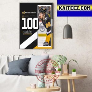 Marcus Pettersson 100 Points With Pittsburgh Penguins NHL Art Decor Poster Canvas