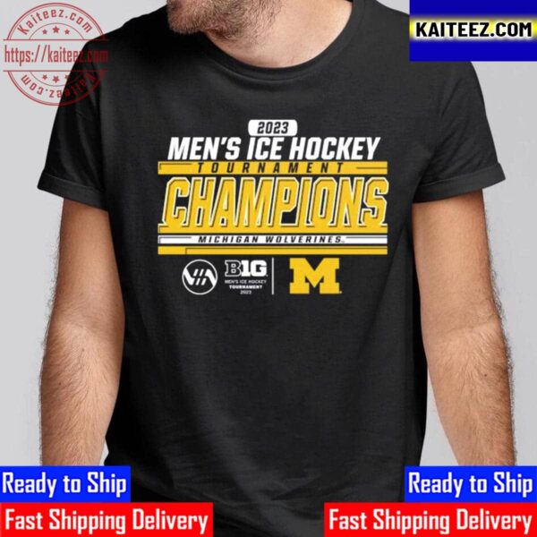 Michigan Wolverines Are Winners 2023 Big Ten Mens Ice Hockey Conference Tournament Champions Vintage T-Shirt