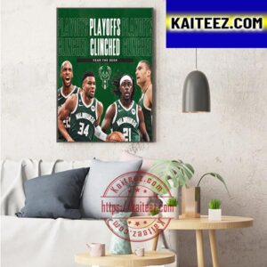 Milwaukee Bucks Playoffs Clinched 2023 NBA Playoffs Art Decor Poster Canvas