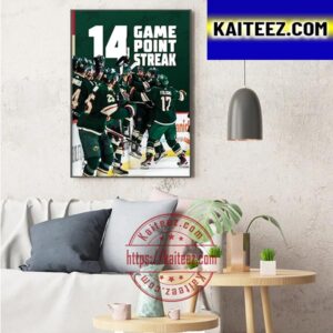 Minnesota Wild 14 Game Point Streak In NHL Art Decor Poster Canvas