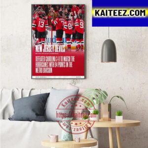 New Jersey Devils Metro Division Standings In NHL Art Decor Poster Canvas