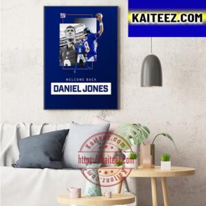 New York Giants Welcome Back Daniel Jones Art Decor Poster Canvas