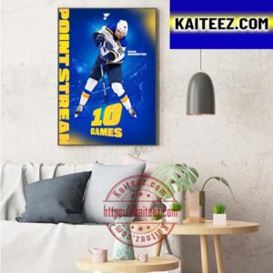 Pavel Buchnevich 10 Games Point Streak With St Louis Blues In NHL Art Decor Poster Canvas