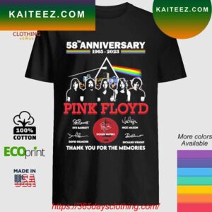 Pink Floyd 58th Anniversary 1965-2023 thank You for the memories signatures T-shirt