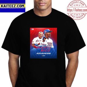 Puerto Rico Advances Quarterfinals 2023 World Baseball Vintage Vintage T-Shirt