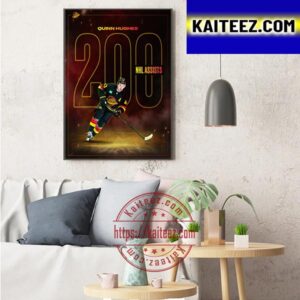 Quinn Hughes 200 NHL Career Assists With Vancouver Canucks Art Decor Poster Canvas