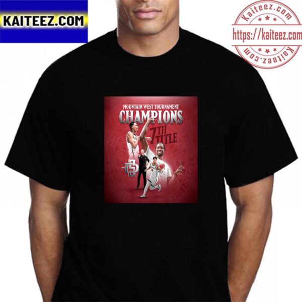 San Diego State Aztecs Mens Basketball Are 2023 Mountain West Conference Tournament Champions Vintage T-Shirt