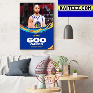 Stephen Curry 20+ Points 600 NBA Games Art Decor Poster Canvas