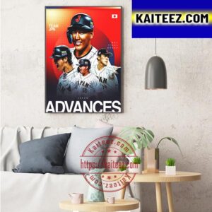 Team Japan Advances To The 2023 World Baseball Classic Championship Art Decor Poster Canvas