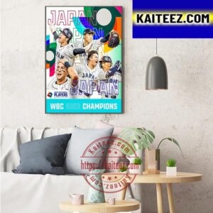 Team Japan Are World Champions 2023 World Baseball Classic Art Decor Poster Canvas