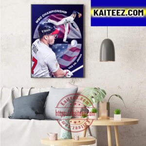 Team USA Vs Team Japan In 2023 World Baseball Classic Championship Finals Art Decor Poster Canvas