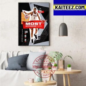 Texas Longhorns Mens Basketball Dylan Disu Is 2023 Big 12 Conference MOP Art Decor Poster Canvas