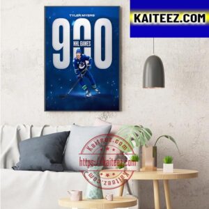 Tyler Myers 900 NHL Games With Vancouver Canucks Art Decor Poster Canvas