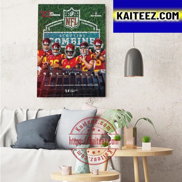 USC Trojans Football At The NFL Scouting Combine Art  Decor Poster Canvas