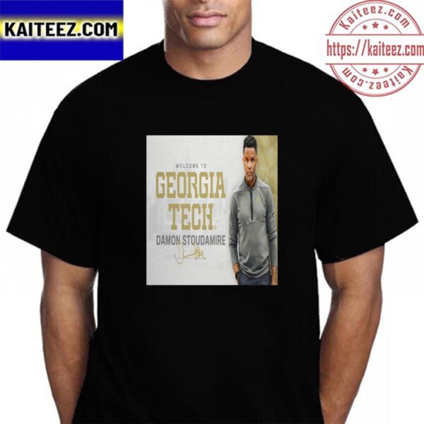 Welcome To Georgia Tech Yellow Jackets Mens Basketball Head Coach Damon Stoudamire Vintage T-Shirt