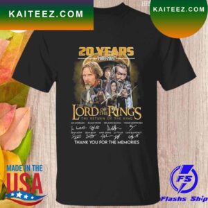 20 years 2003 2023 The Lord Of the Ring thank you for the memories signature T-shirt