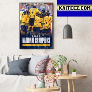 2023 National Champions Are Quinnipiac Bobcats Mens Ice Hockey Art Decor Poster Canvas