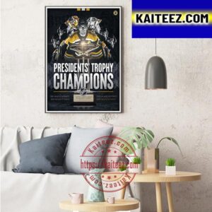 2023 Presidents Trophy Champions Are Boston Bruins Art Decor Poster Canvas