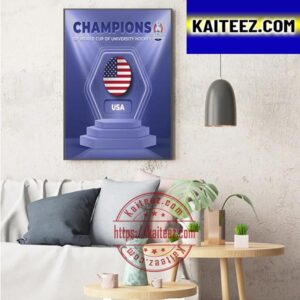 2023 World Cup Of University Hockey USA Champions Art Decor Poster Canvas