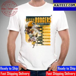 Aaron Rodgers Career Stats Green Bay Packers In NFL Vintage T-Shirt