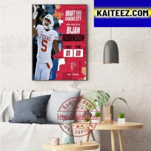 Atlanta Falcons Select Texas RB Bijan Robinson In The NFL Draft 2023 Art Decor Poster Canvas