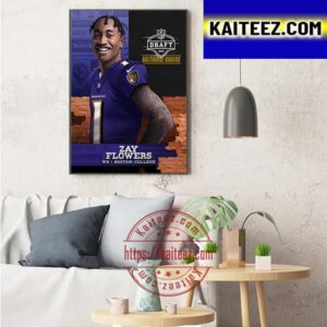 Baltimore Ravens Select Boston College WR Zay Flowers In 2023 NFL Draft Art Decor Poster Canvas