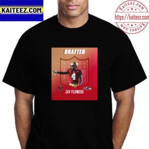 Baltimore Ravens Select Boston College WR Zay Flowers In The 2023 NFL Draft Vintage T-Shirt