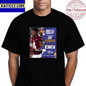 Baltimore Ravens Select Boston College WR Zay Flowers In The NFL Draft 2023 Vintage T-Shirt