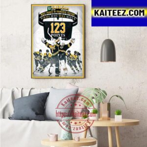 Boston Bruins 123 Points Is Most Points In Franchise History Art Decor Poster Canvas