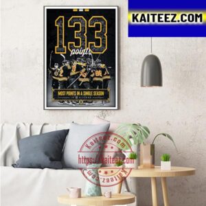 Boston Bruins 133 Points The Most Points In A Single Season In NHL History Art Decor Poster Canvas