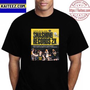 Caitlin Clark Smashing Records 2X Vintage Tshirt